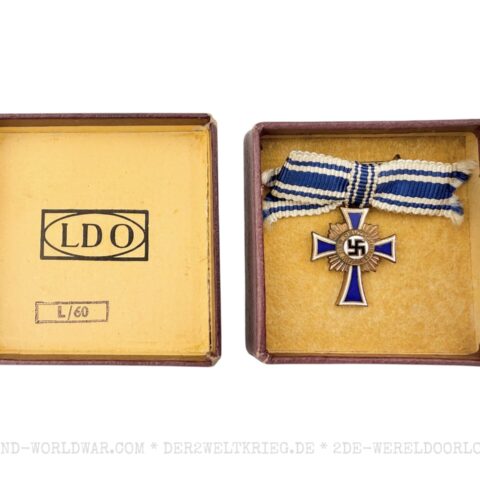 Duits moederkruis (Mutterkreuz) brons miniatuur L/60 in LDO doosje