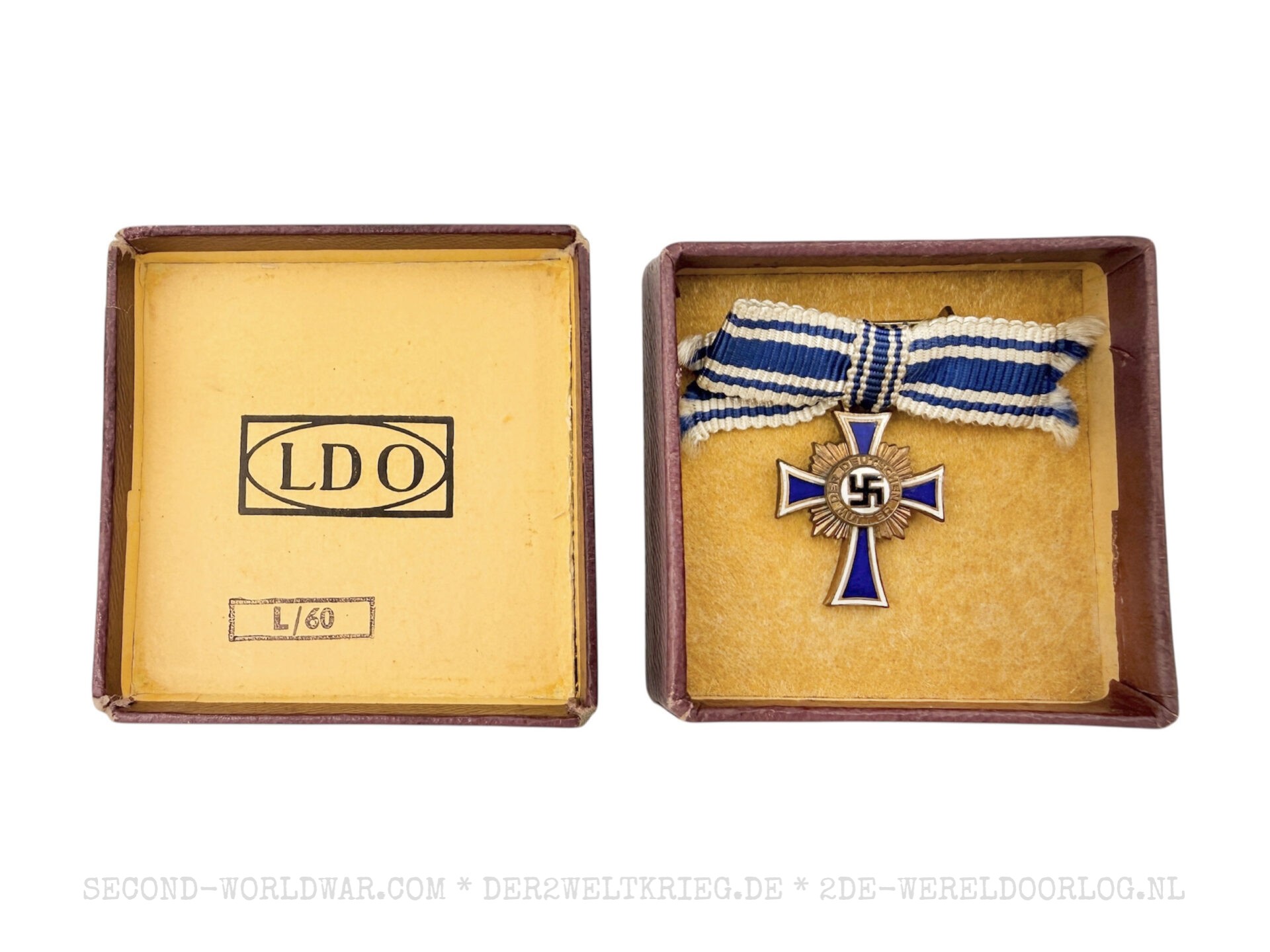 Duits moederkruis (Mutterkreuz) brons miniatuur L/60 in LDO doosje