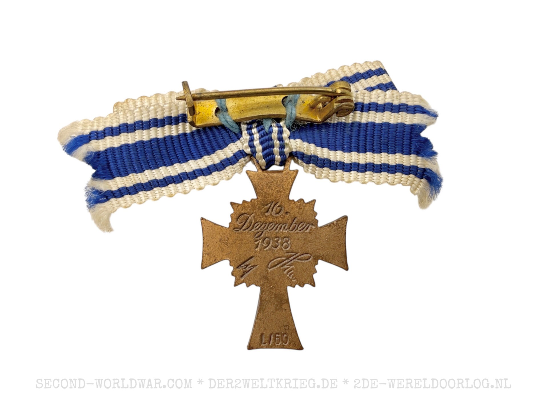 Duits moederkruis (Mutterkreuz) brons miniatuur L/60 in LDO doosje - Afbeelding 3