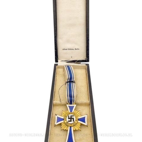 Duits moederkruis (Mutterkreuz) goud in etui Stübbe