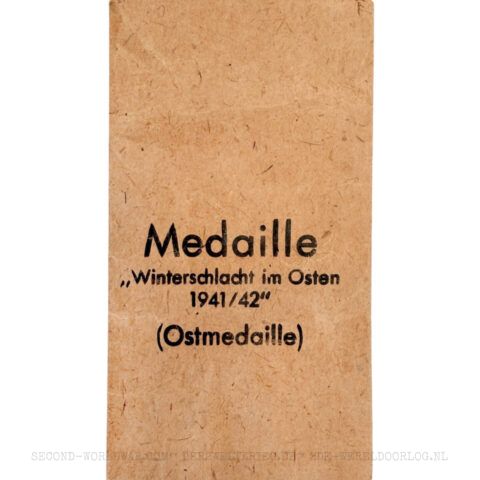 Duitse Oostfrontmedaille (Winterschlacht im Osten) zakje / envelop Hauptmünzamt