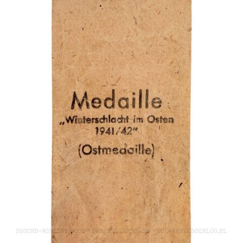 Duitse Oostfrontmedaille (Winterschlacht im Osten) zakje / envelop Wächtler & Lange