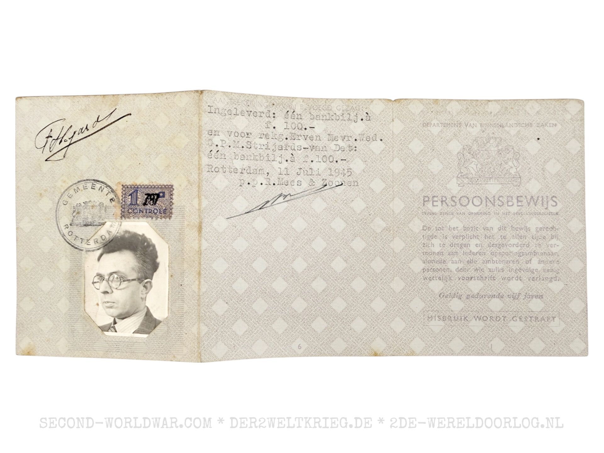 Nederlands persoonsbewijs Rotterdam met documenten en bonnen - Afbeelding 2