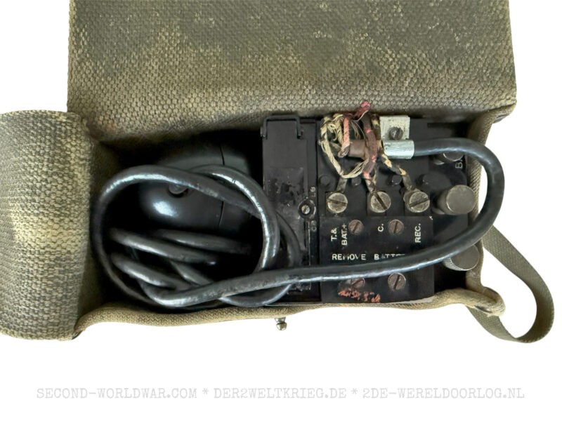 Amerikaanse veldtelefoon EE-8-B in canvas tas 1944 - Afbeelding 3
