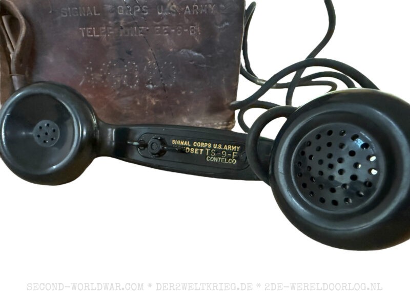 Amerikaanse veldtelefoon EE-8-B in leren tas - Afbeelding 5