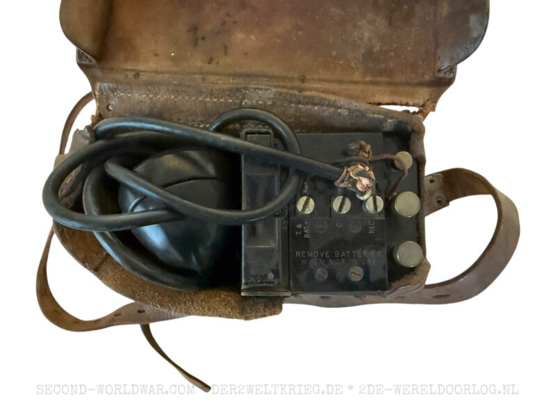 Amerikaanse veldtelefoon EE-8-B in leren tas 1944 - Afbeelding 3