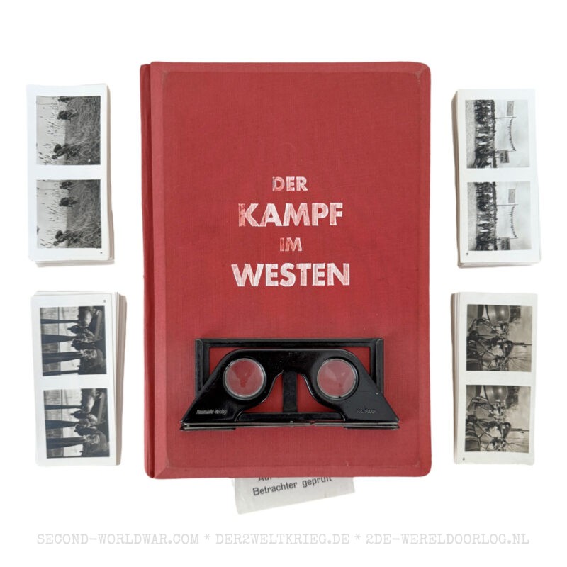 Der Kampf im Westen boek (rood) met 100 stereofoto's en bril