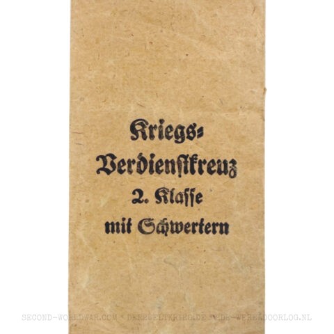 Duits Kriegsverdienstkreuz 2de klasse (KVK2) met zwaarden zakje / envelop Klein & Quenzer
