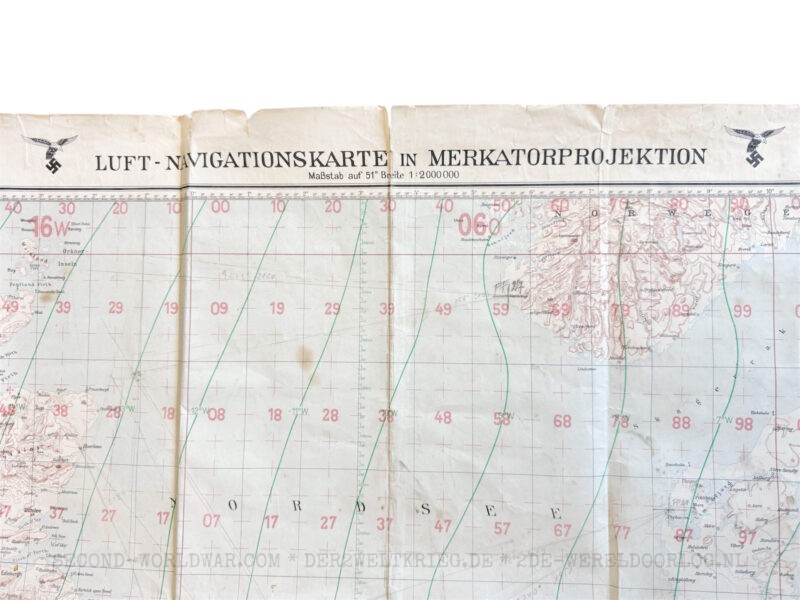 Duitse Luftwaffe navigatiekaart West-Europa 1939 - Afbeelding 3