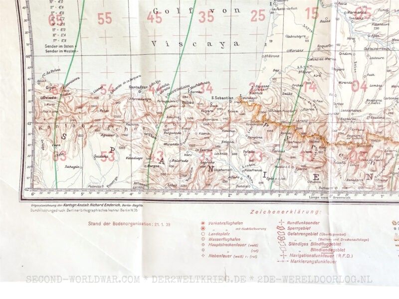 Duitse Luftwaffe navigatiekaart West-Europa 1939 - Afbeelding 5