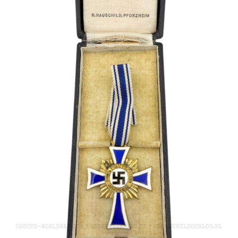 Duits moederkruis (Mutterkreuz) goud in etui R. Hauschild