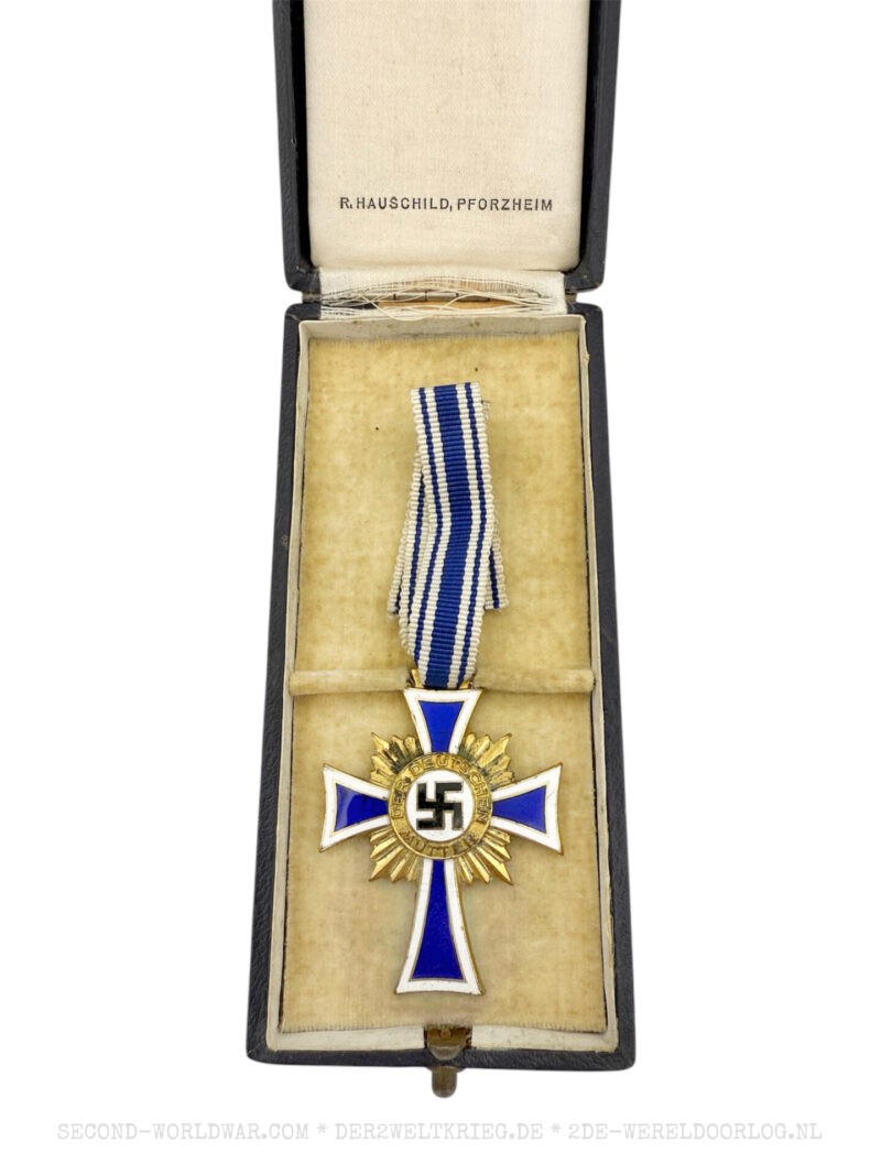 Duits moederkruis (Mutterkreuz) goud in etui R. Hauschild