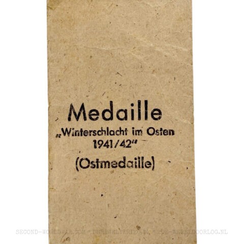 Duitse Oostfrontmedaille (Winterschlacht im Osten) zakje / envelop Arno Wallpach