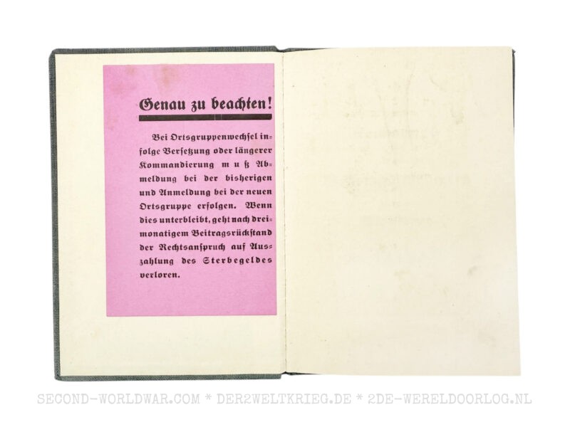 Duits RDB (Reichsbund der Deutschen Beamten) lidmaatschapsboekje - Afbeelding 3