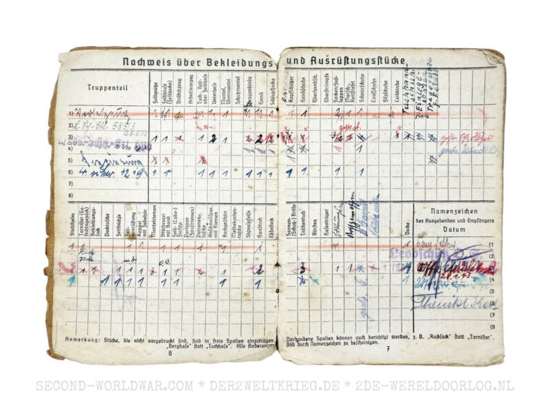 Duitse Wehrmacht Soldbuch met Frans ontslagformulier - Afbeelding 3