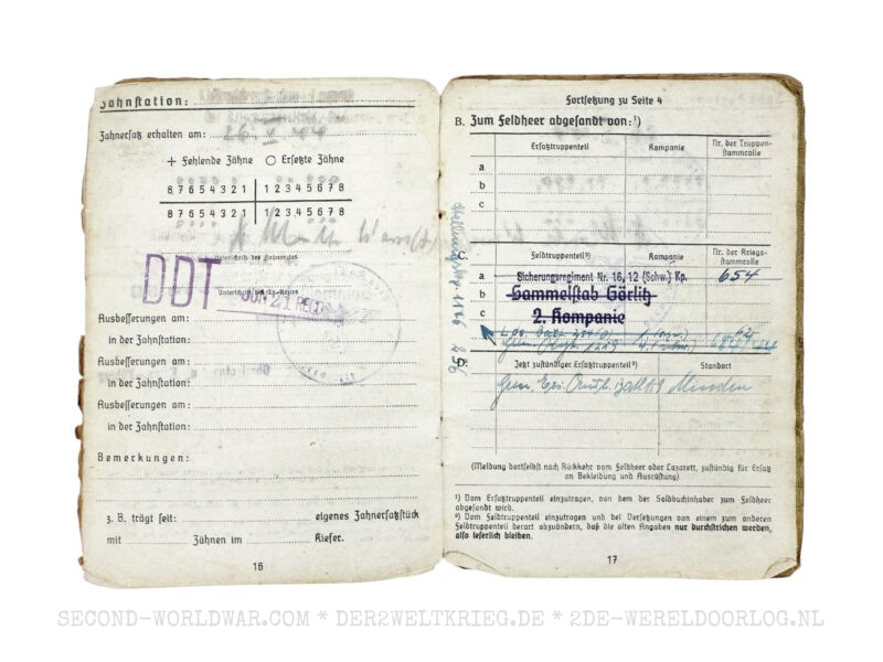 Duitse Wehrmacht Soldbuch met Frans ontslagformulier - Afbeelding 8