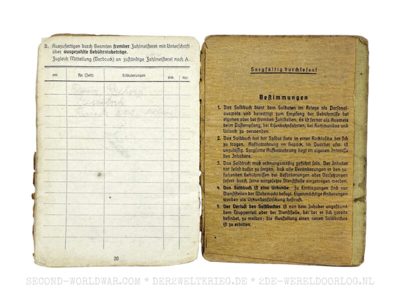 Duitse Wehrmacht Soldbuch met Frans ontslagformulier - Afbeelding 10