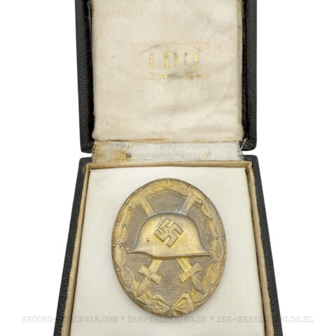 Duitse gewondenbadge (Verwundetenabzeichen) goud L/14 in LDO etui