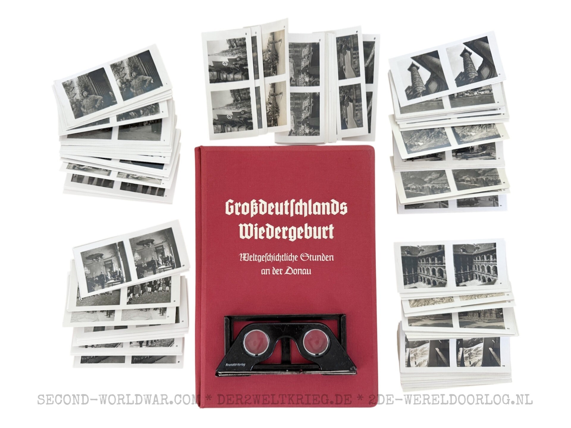 Großdeutschlands Wiedergeburt boek met 120 stereofoto's en bril