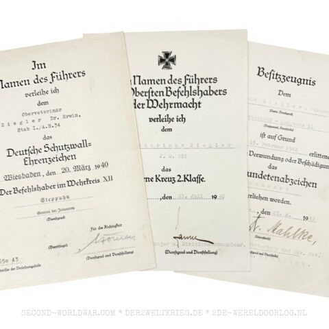 Duitse oorkondes dierenarts Ziegler 1940-1942